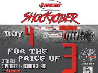 Rancho® Shocktober - Buy 4 for the Price of 3
