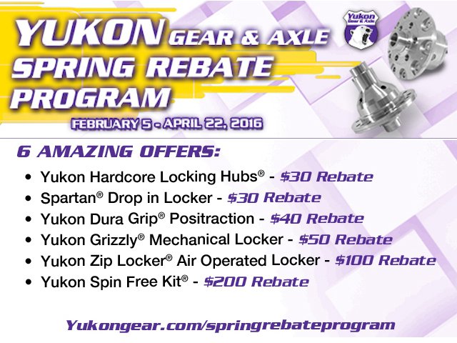 Yukon Gear Spring rebate program
