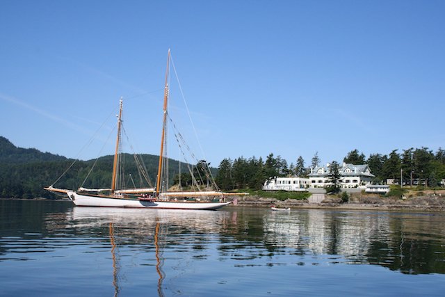 A schooner at the Rosario Resort and Spa.
