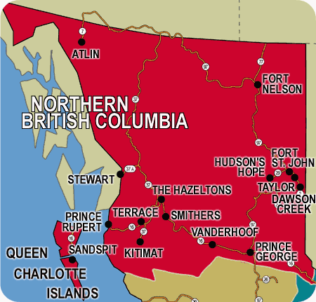 map of northern british columbia