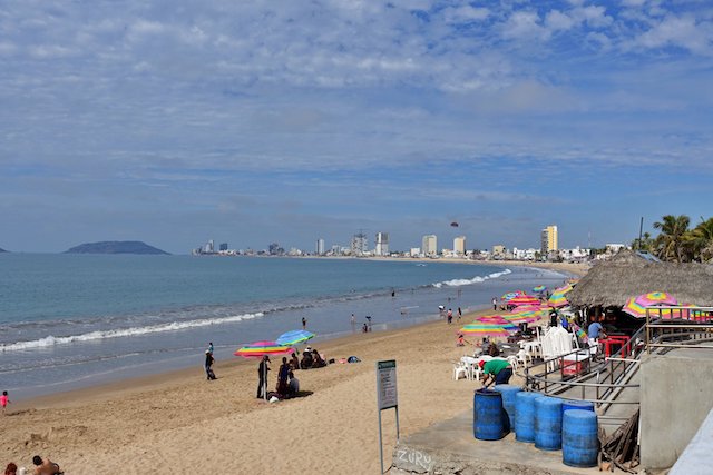 The north end of the Malecon has roughly a dozen beach side restaurants photo Perry and Cindy Mack.JPG