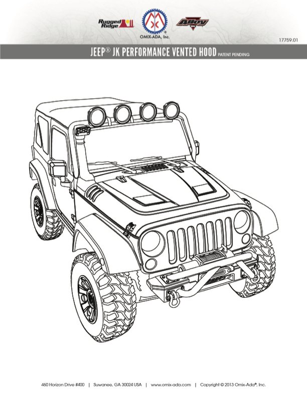 Jeep JK Performance Vented Hood 17759.01