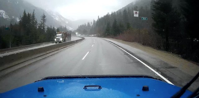 5 Logging trucks, transport trucks and avalanche areas - all in a days drive..jpg