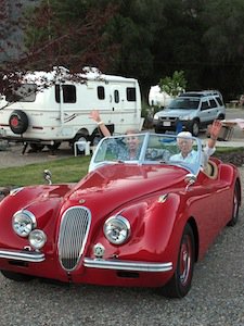 Peter Hastings & Carollyne Sinclaire with 1952 Jag XK120 Replicar Owned 5th Escape we Made  Glenn Baglo 2.jpg
