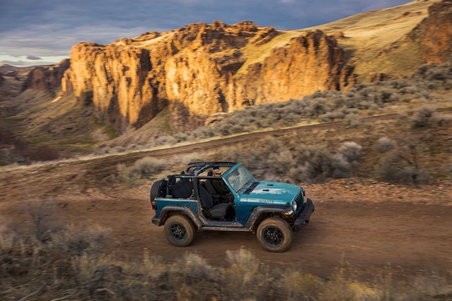 2024 Jeep Wrangler Willys 2-door in special-run Bikini exterior paint color