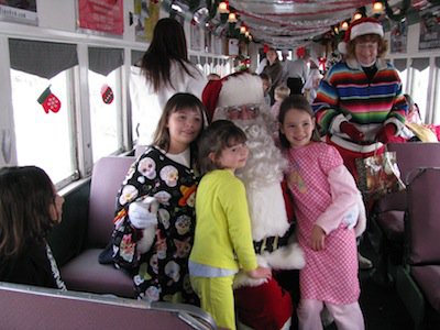 Santa &amp; Mrs Klaus with Kids on Polar Express