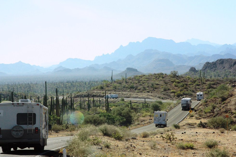 Baja Amigos RV Caravan on the Highway